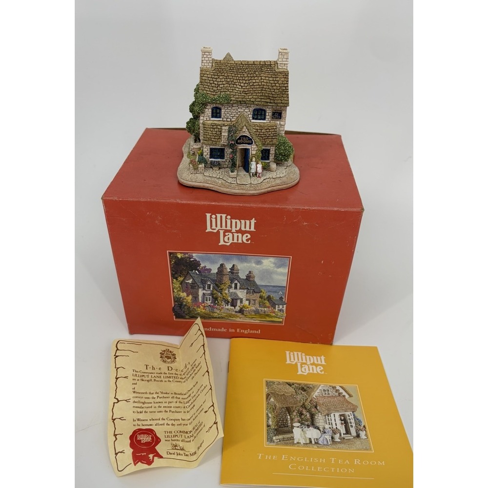Lilliput Lane Bo Peep Tea Rooms Resin Cottage with Original Box and Deeds
